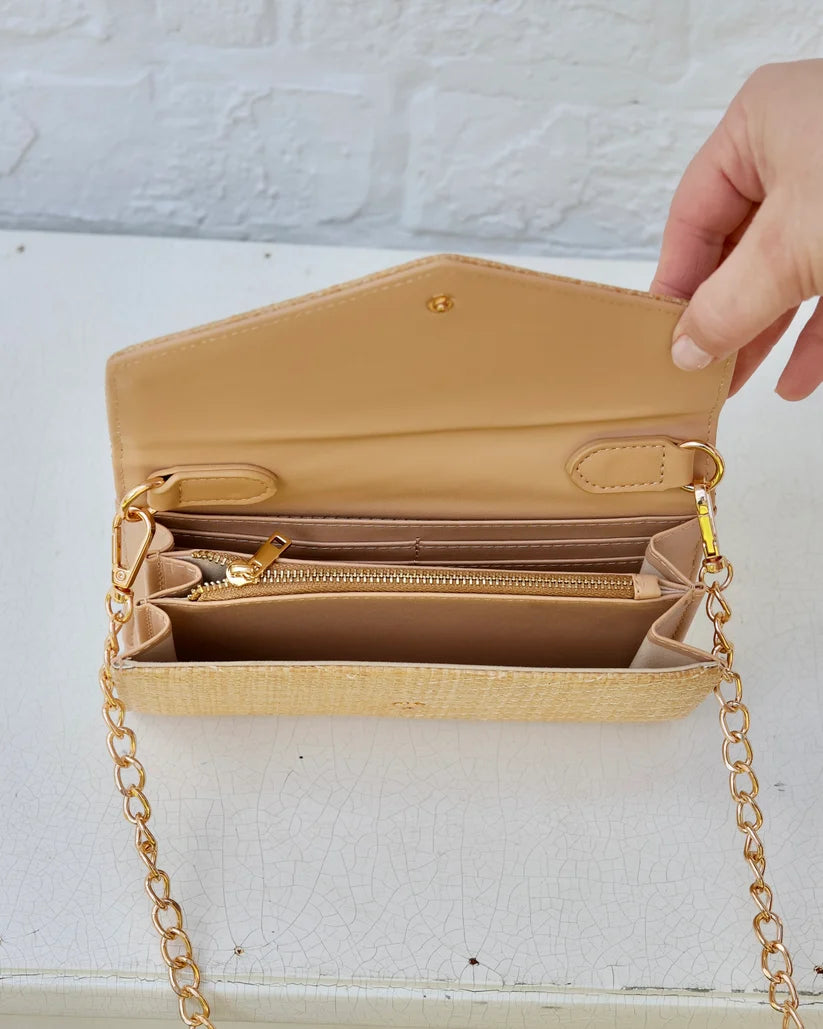 CAROLINE HILL CARLINGTON CLUTCH/CROSSBODY- NATURAL VQ