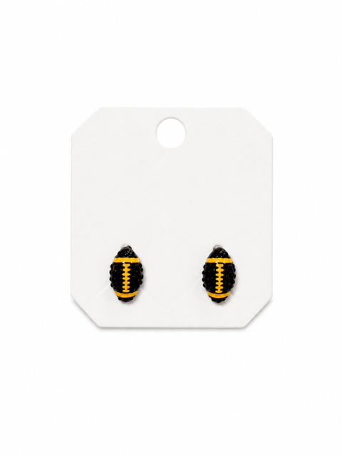 GAMEDAY PAVE FOOTBALL STUDS- BLACK/YELLOW