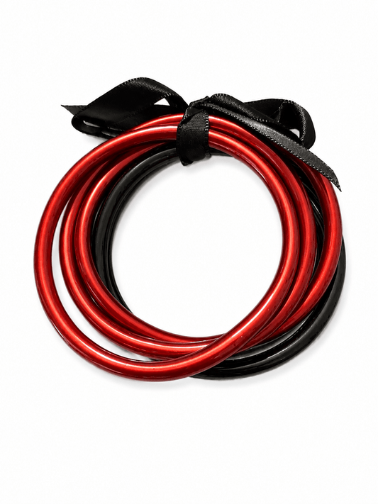 5 PACK JELLY BANGLE BRACELETS-RED/BLACK - Gopher Lane Boutique & Gifts