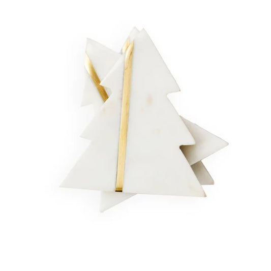 MARBLE COASTER SET-CHRISTMAS TREE
