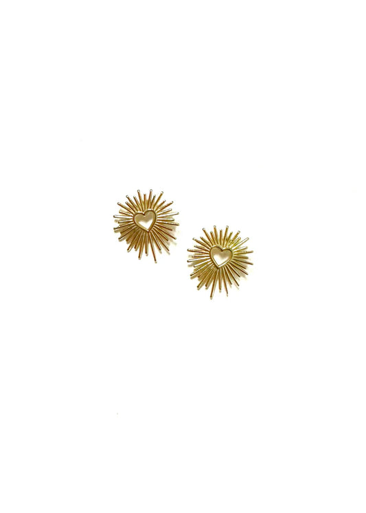 HEY SUNSHINE HEART EARRINGS
