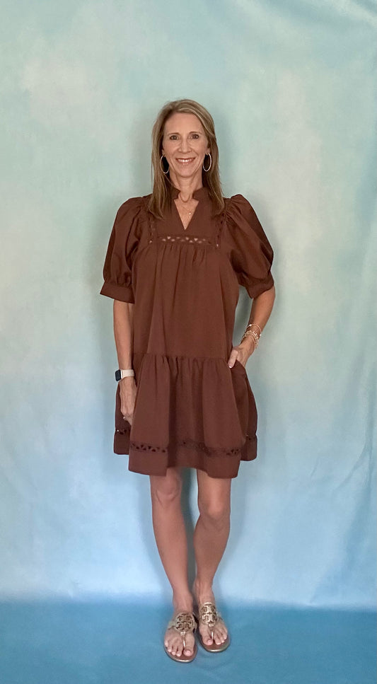 COCOA EYELET DRESS