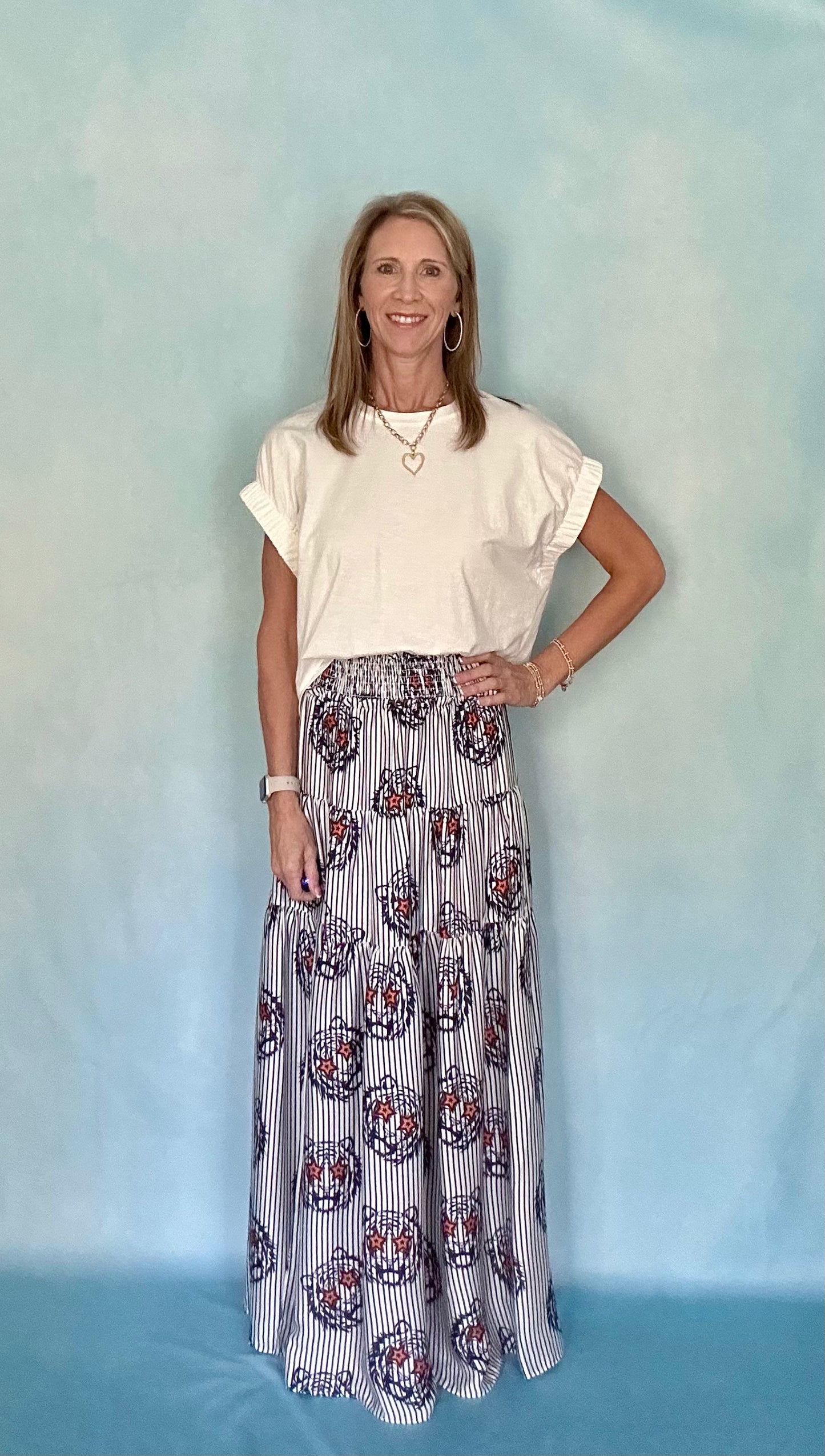 STRIPED STARGAZER MAXI SKIRT