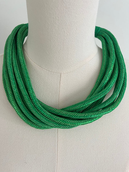 MULTI STRAND ROPE NECKLACE- GREEN