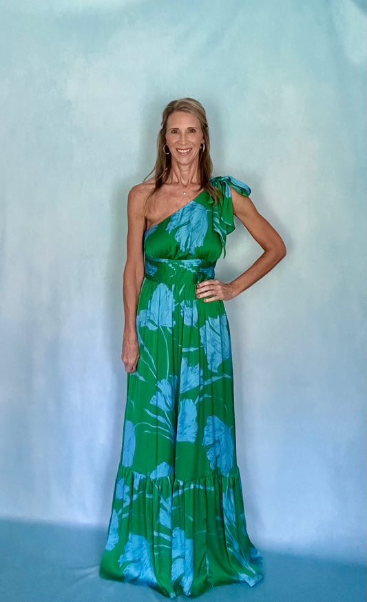 EMERALD BLOOM MAXI DRESS