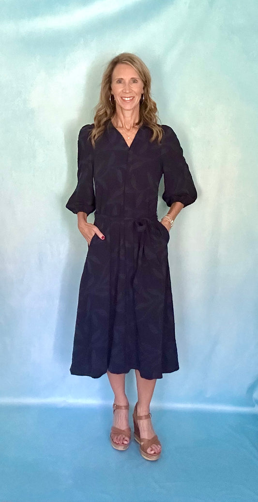WOVEN WHISPER MIDI DRESS