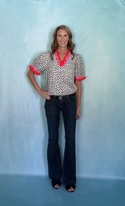 CHLOE RUFFLE TRIM TOP