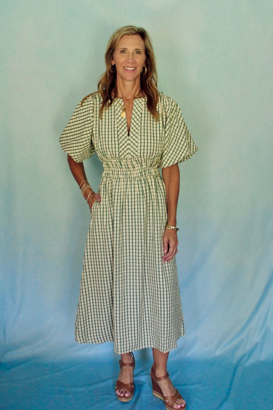 PEMBERTON PLAID MIDI DRESS