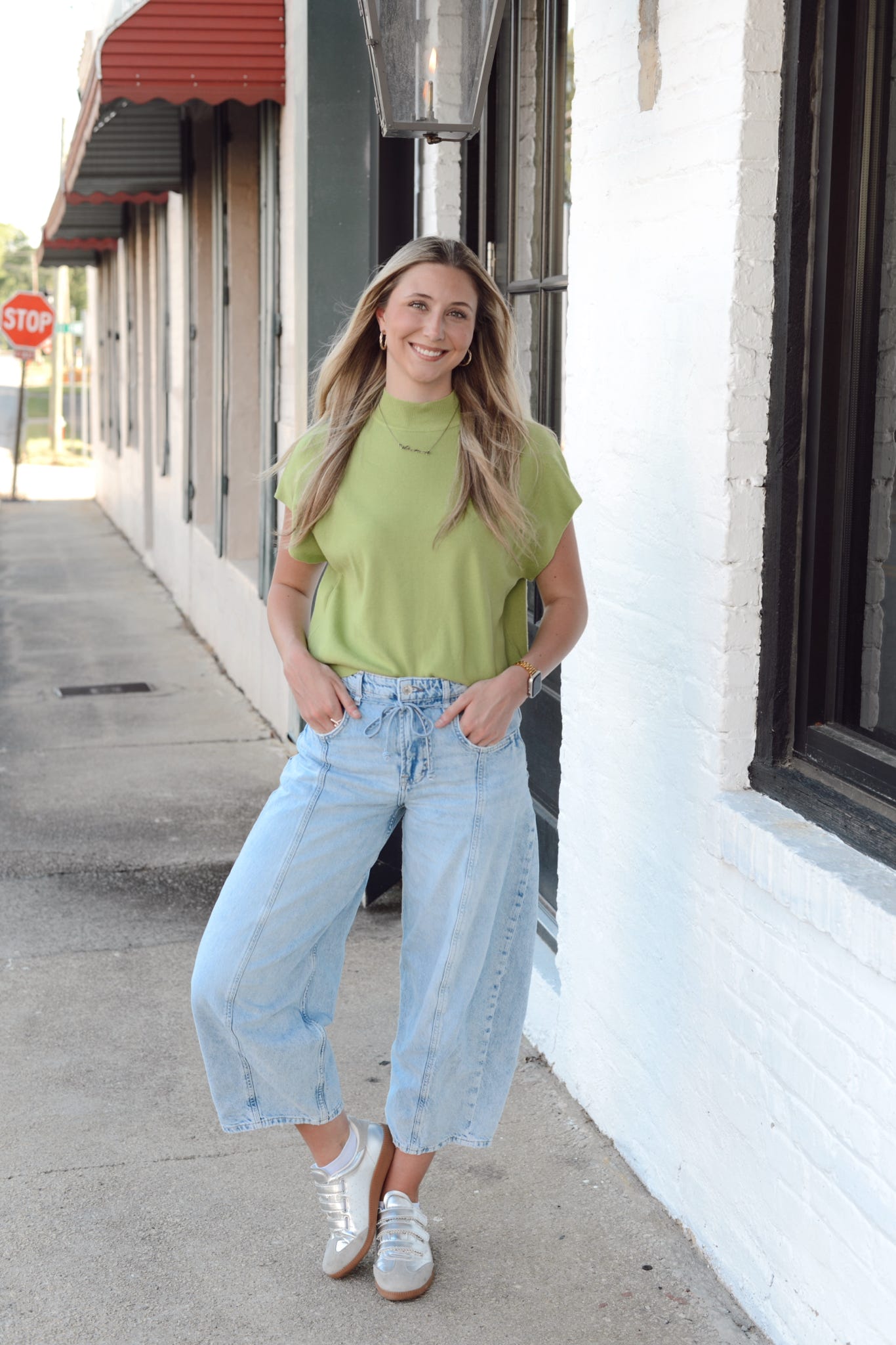 ASHLYN MOCK NECK TOP WITH CAP SLEEVES