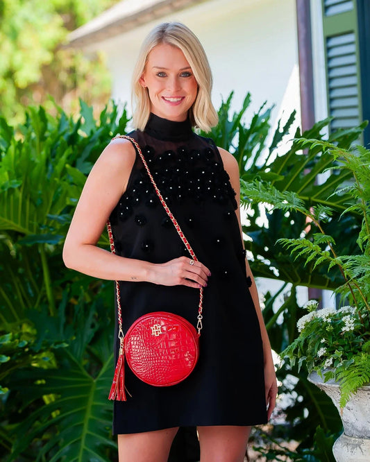 CAROLINE HILL CECE CIRCULAR CROSSBODY- RED PATENT EC