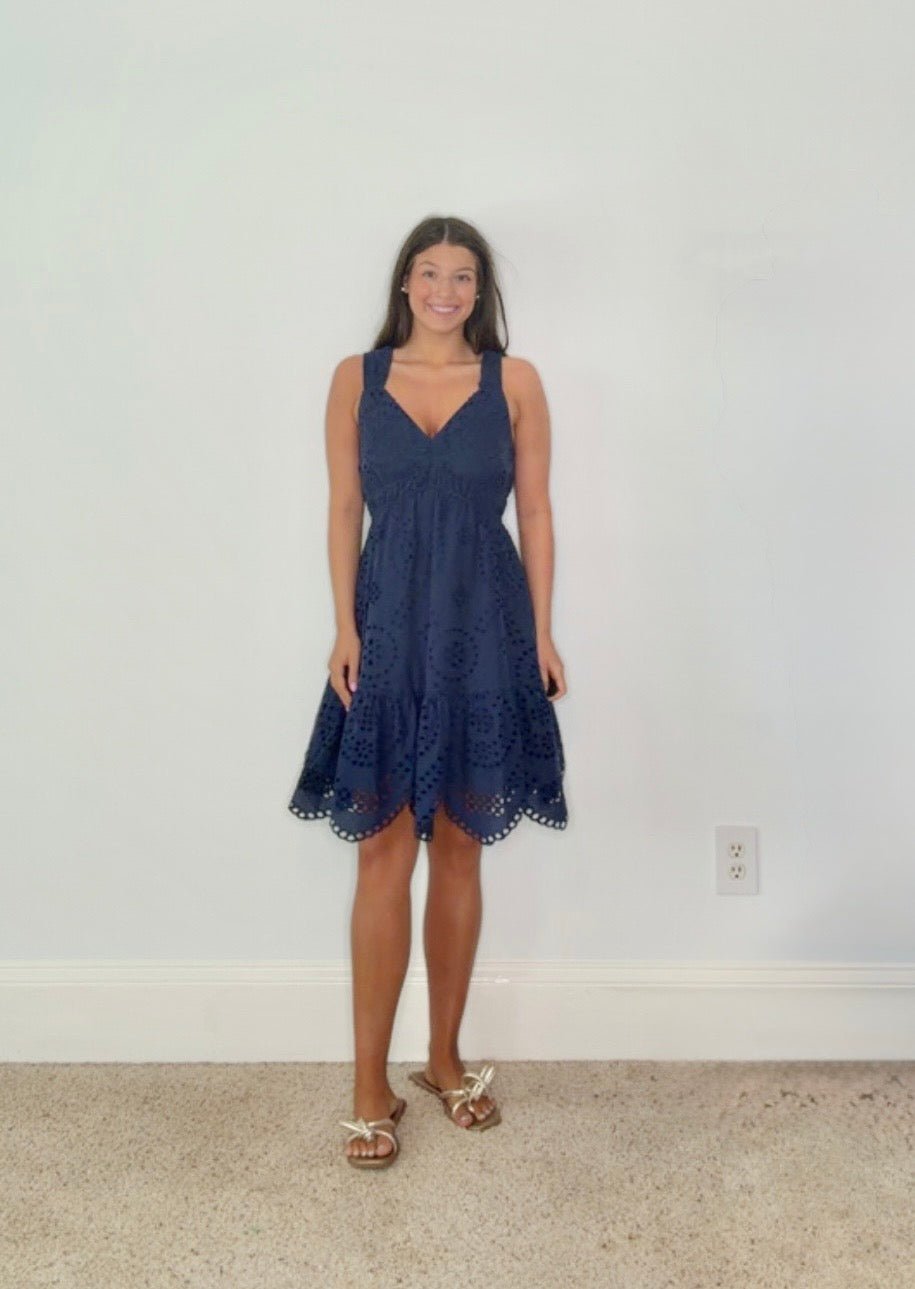 ADAELINE SCALLOPED EYELET SUN DRESS - Gopher Lane Boutique & Gifts