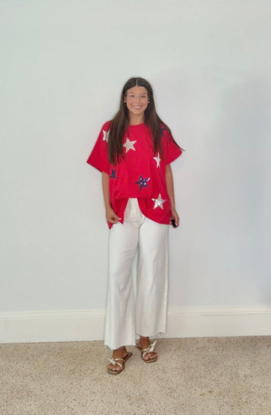 ALL - AMERICAN SEQUIN TEE - Gopher Lane Boutique & Gifts