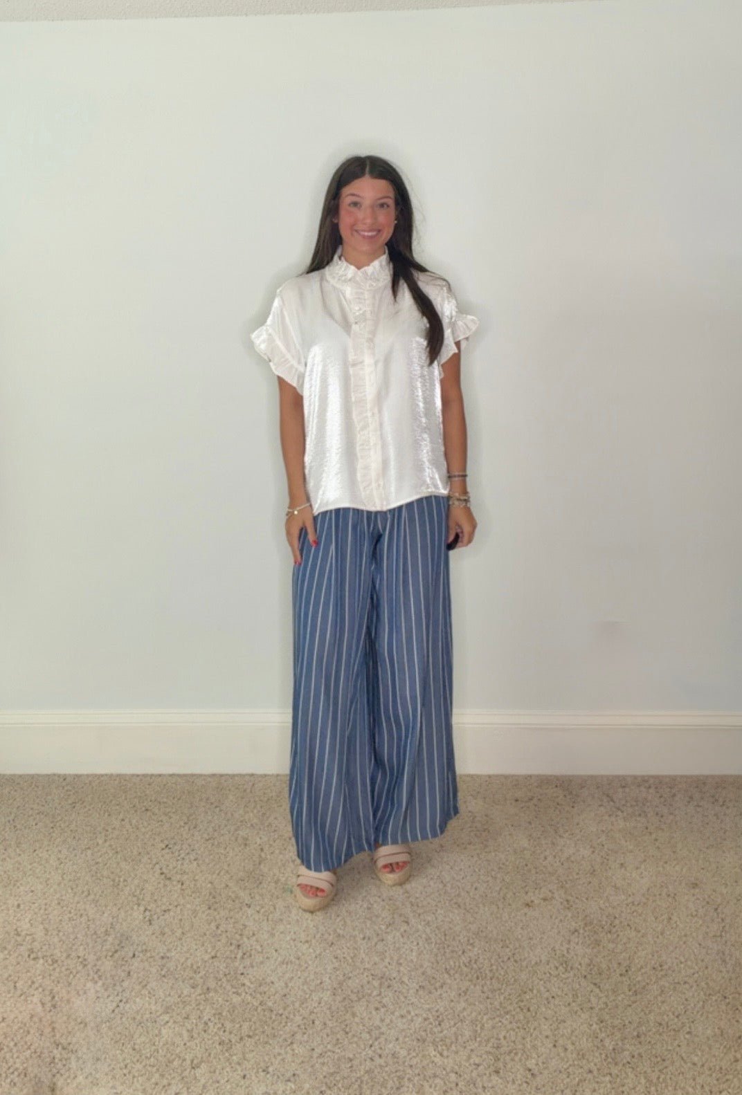 AMELIA HIGH-WAISTED WIDE LEG STRIPED PANTS - Gopher Lane Boutique & Gifts
