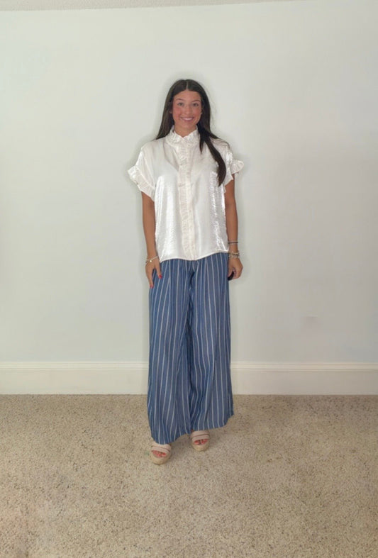 AMELIA HIGH-WAISTED WIDE LEG STRIPED PANTS - Gopher Lane Boutique & Gifts