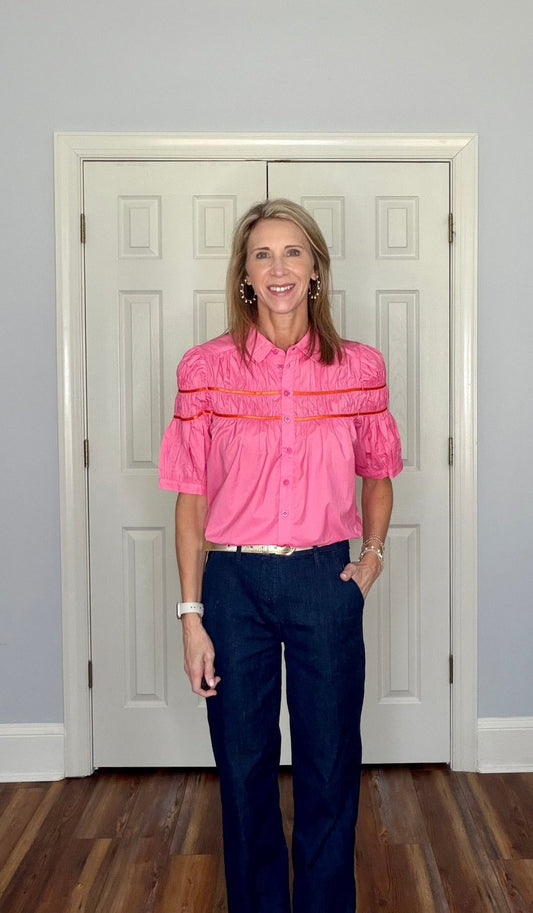 ARIA SMOCKED PUFF - SLEEVE TOP BY KARLIE - Gopher Lane Boutique & Gifts