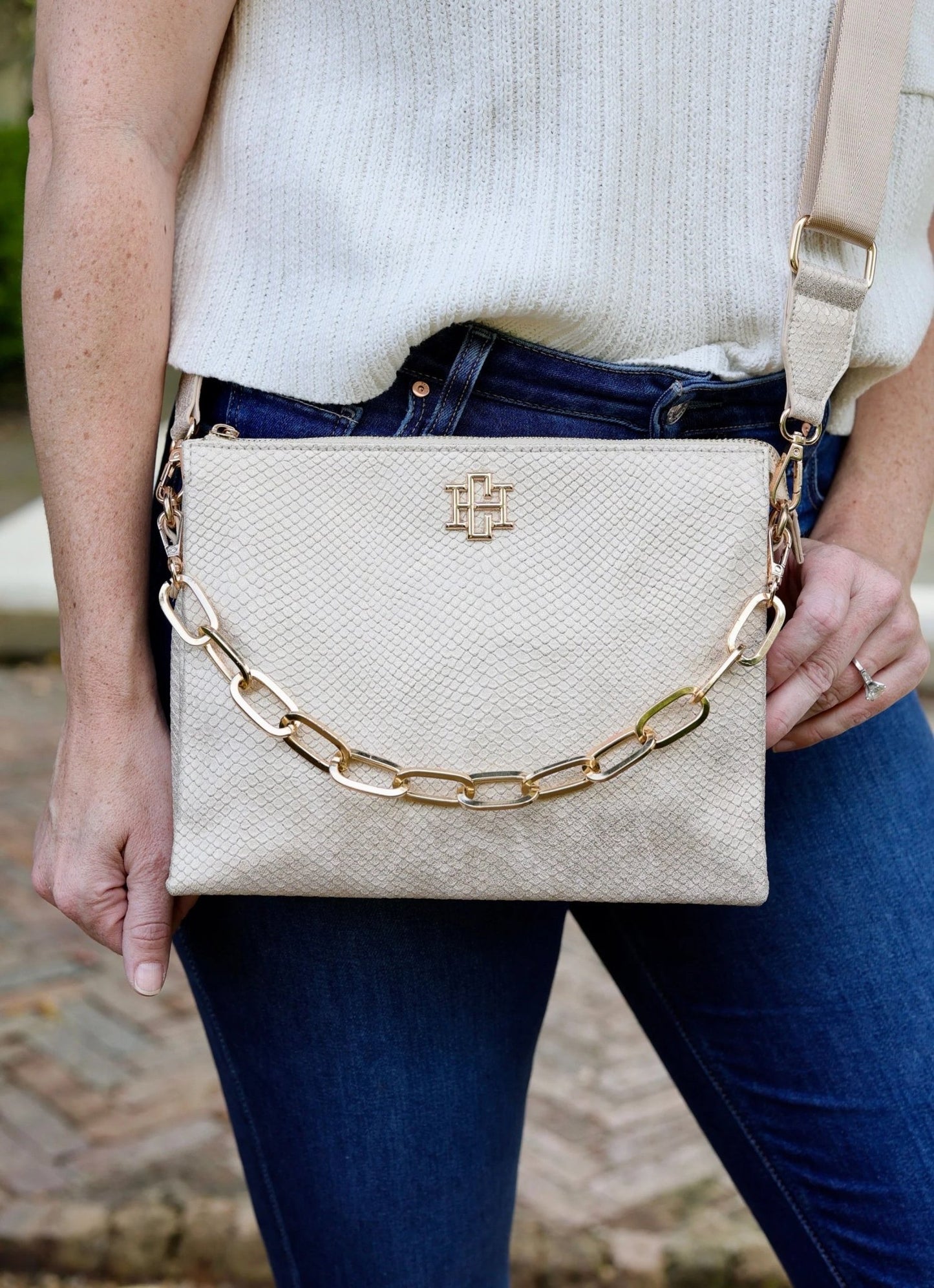 ARIANA CROSSBODY - SHIMMER CHAMPAGNE - Gopher Lane Boutique & Gifts