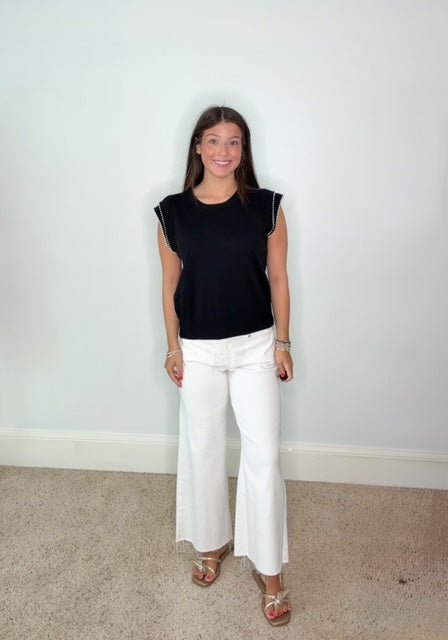 BELLA PEARL TRIM LAYERED SLEEVE TOP - Gopher Lane Boutique & Gifts