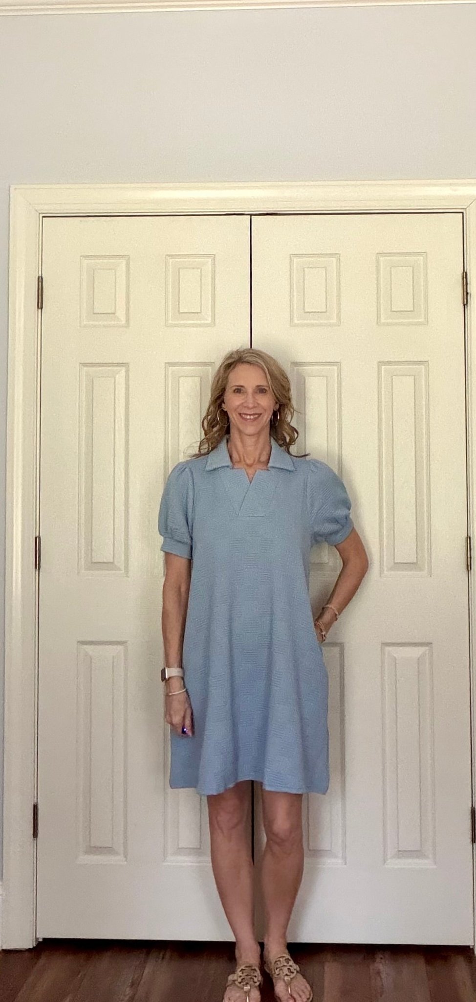 BLUE TEXTURED SHIFT DRESS - Gopher Lane Boutique & Gifts