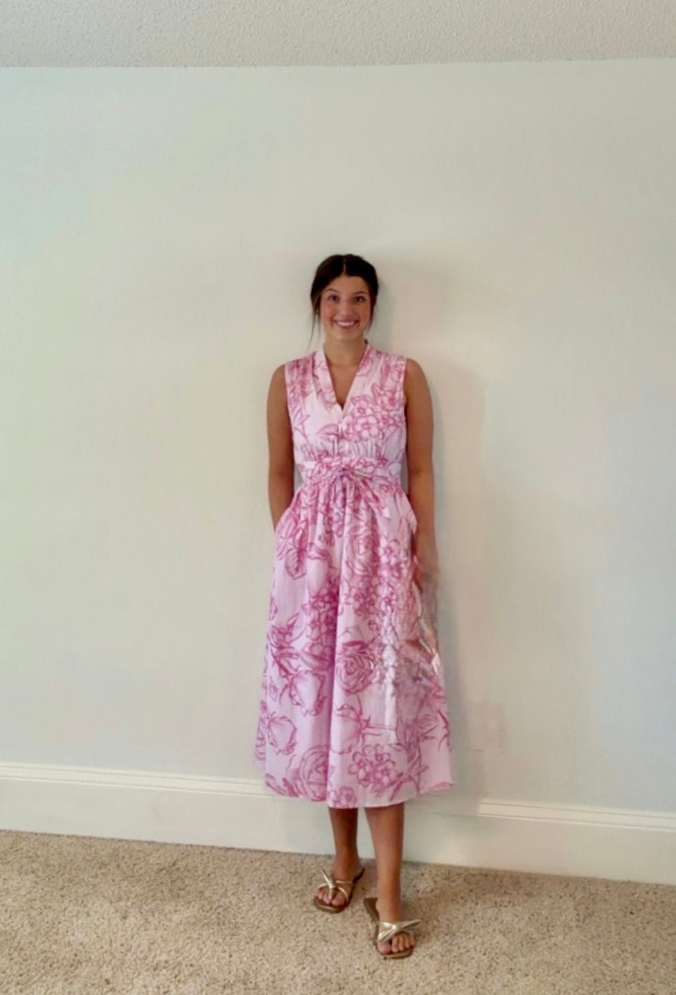 BLUSH BLOSSOM FLORAL MIDI DRESS - Gopher Lane Boutique & Gifts