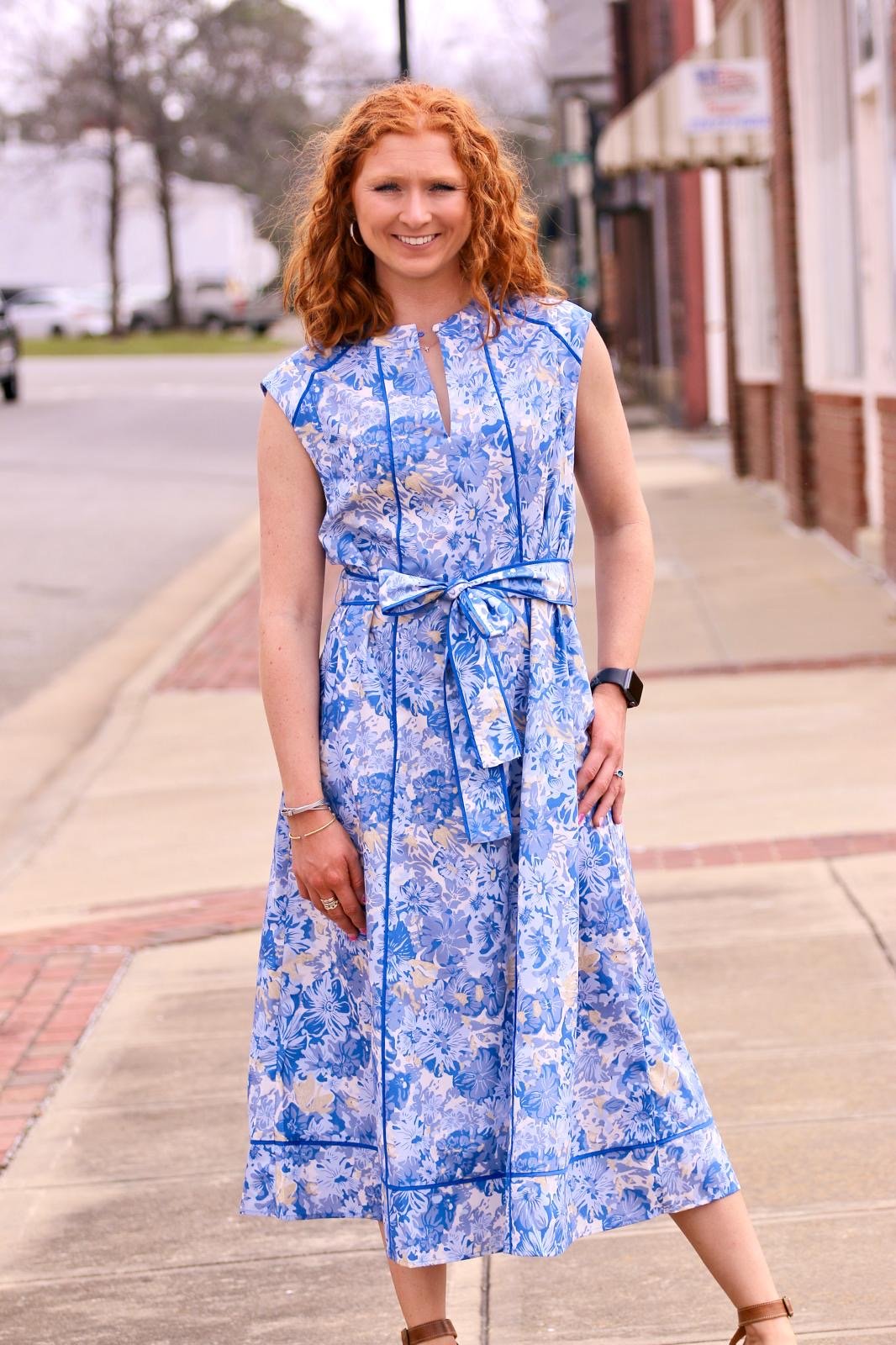 CAP SLEEVE FLORAL MIDI DRESS - Gopher Lane Boutique & Gifts