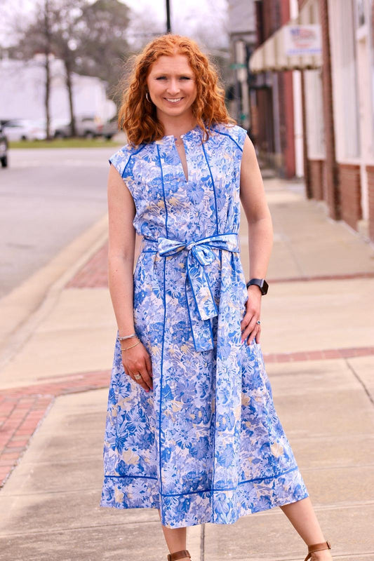 CAP SLEEVE FLORAL MIDI DRESS - Gopher Lane Boutique & Gifts