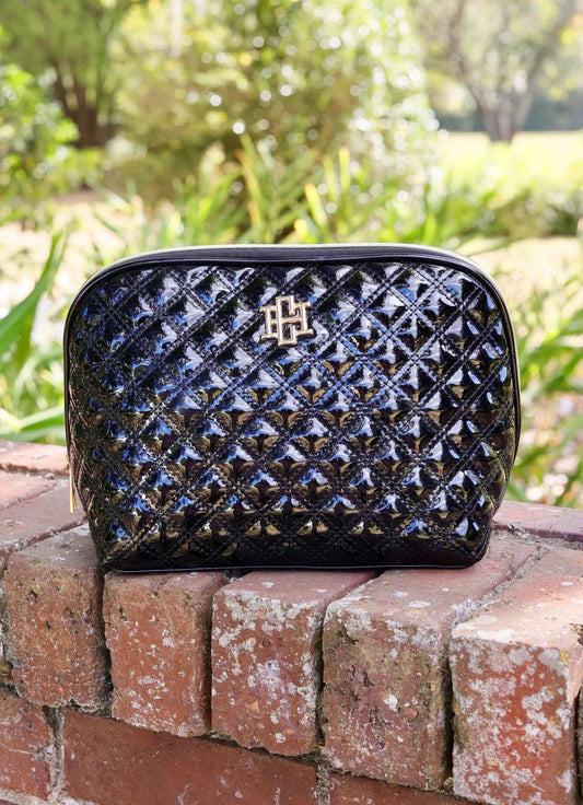 CAPRI LARGE POUCH - BLACK PATENT SQ - Gopher Lane Boutique & Gifts
