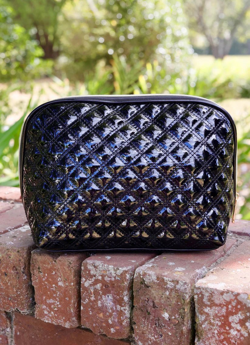CAPRI LARGE POUCH - BLACK PATENT SQ - Gopher Lane Boutique & Gifts