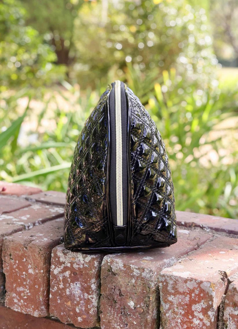 CAPRI LARGE POUCH - BLACK PATENT SQ - Gopher Lane Boutique & Gifts