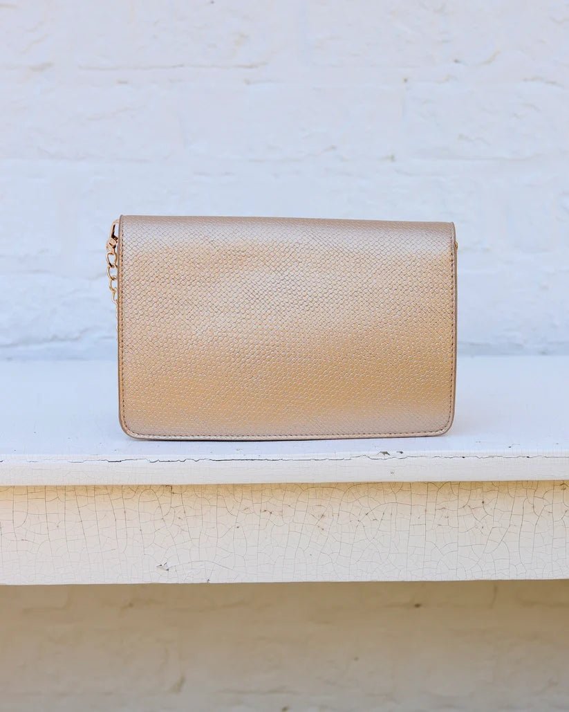 CAROLINE HILL BRYN CLUTCH/CROSSBODY-WOVEN GOLD - Gopher Lane Boutique & Gifts
