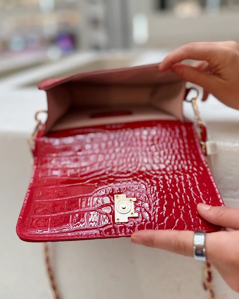CAROLINE HILL EVELYN CROSSBODY-RED PATENT EC - Gopher Lane Boutique & Gifts