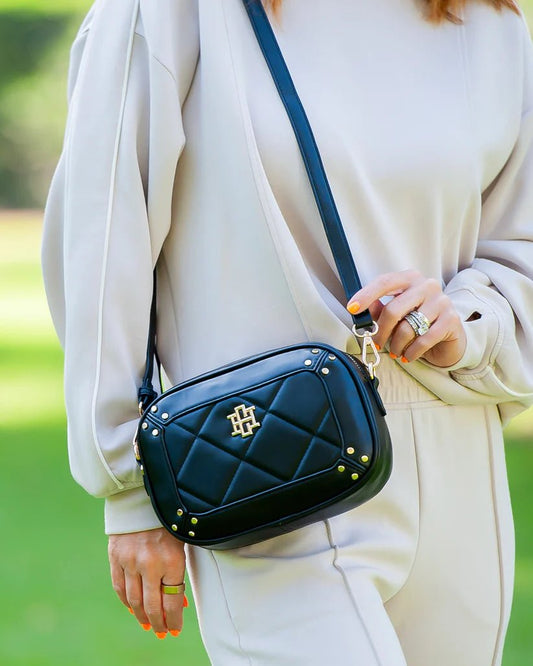 CAROLINE HILL SLOANE STUDDED CROSSBODY- BLACK LD - Gopher Lane Boutique & Gifts