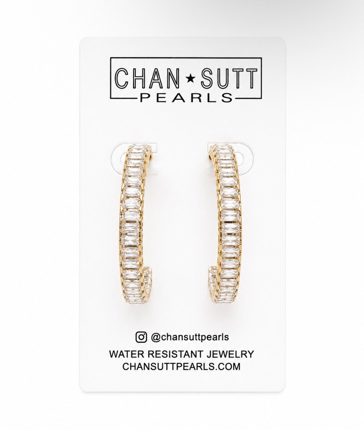 CHANSUTTPEARLS LARGE DIAMOND HOOPS - Gopher Lane Boutique & Gifts