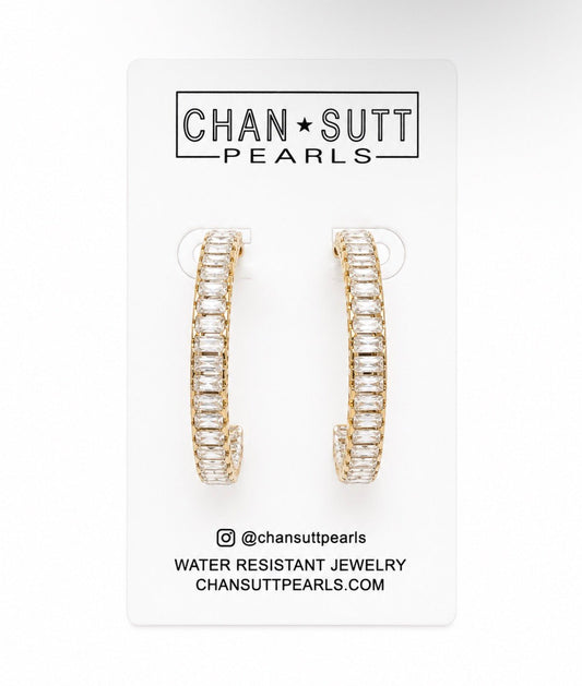 CHANSUTTPEARLS LARGE DIAMOND HOOPS - Gopher Lane Boutique & Gifts