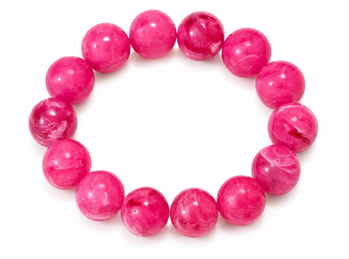 CHUNKY BALL BEAD BRACELET - PINK - Gopher Lane Boutique & Gifts
