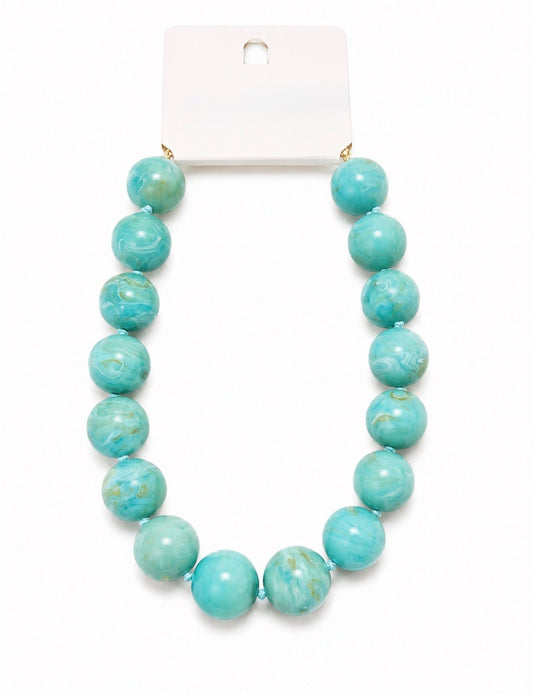 CHUNKY BALL BEAD NECKLACE - TURQUOISE - Gopher Lane Boutique & Gifts