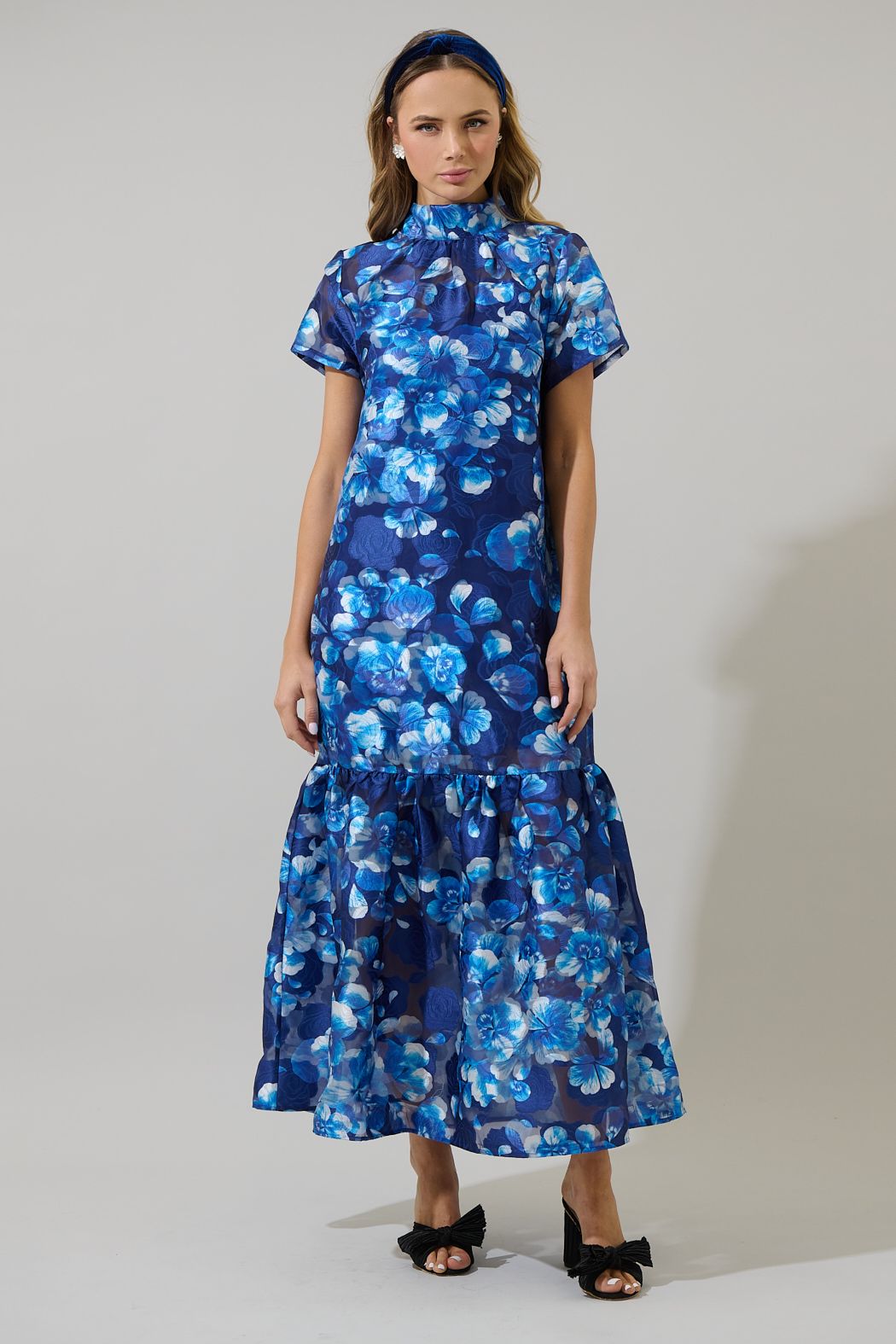 COBALT BLOOM MAXI DRESS-AVAILABLE IN XL - Gopher Lane Boutique & Gifts