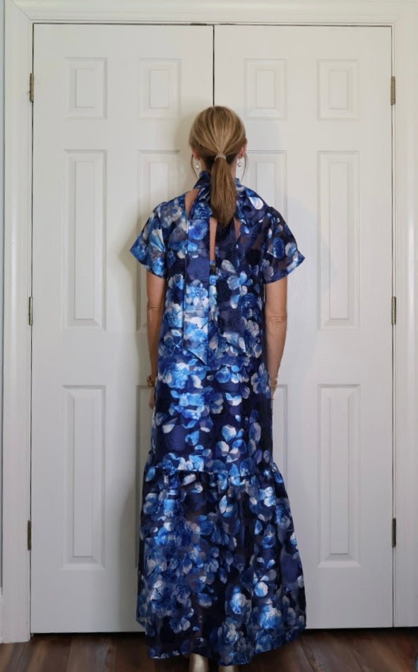 COBALT BLOOM MAXI DRESS-AVAILABLE IN XL - Gopher Lane Boutique & Gifts