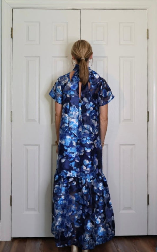COBALT BLOOM MAXI DRESS-AVAILABLE IN XL - Gopher Lane Boutique & Gifts