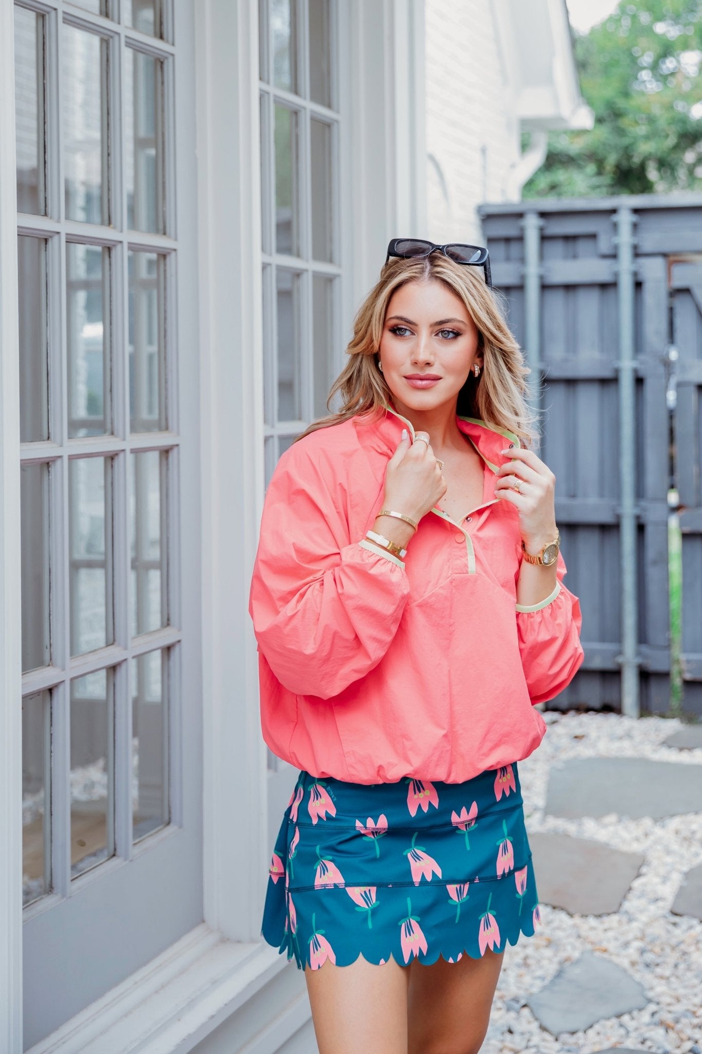 CORAL COAST PULLOVER WINDBREAKER BY KARLIE - Gopher Lane Boutique & Gifts