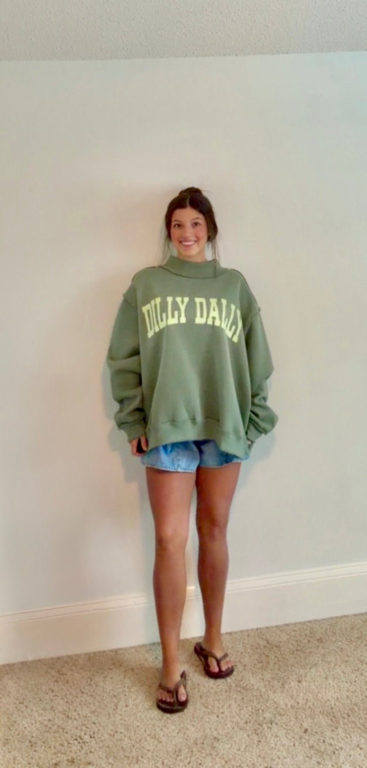 DILLY DALLY MOCK NECK SWEATSHIRT - Gopher Lane Boutique & Gifts