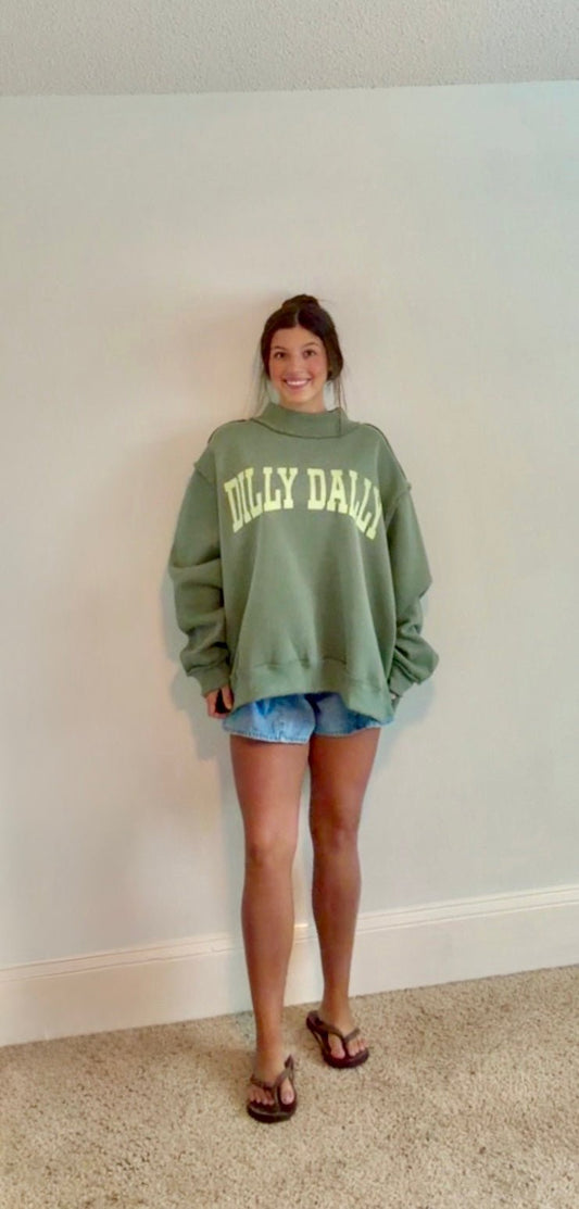 DILLY DALLY MOCK NECK SWEATSHIRT - Gopher Lane Boutique & Gifts