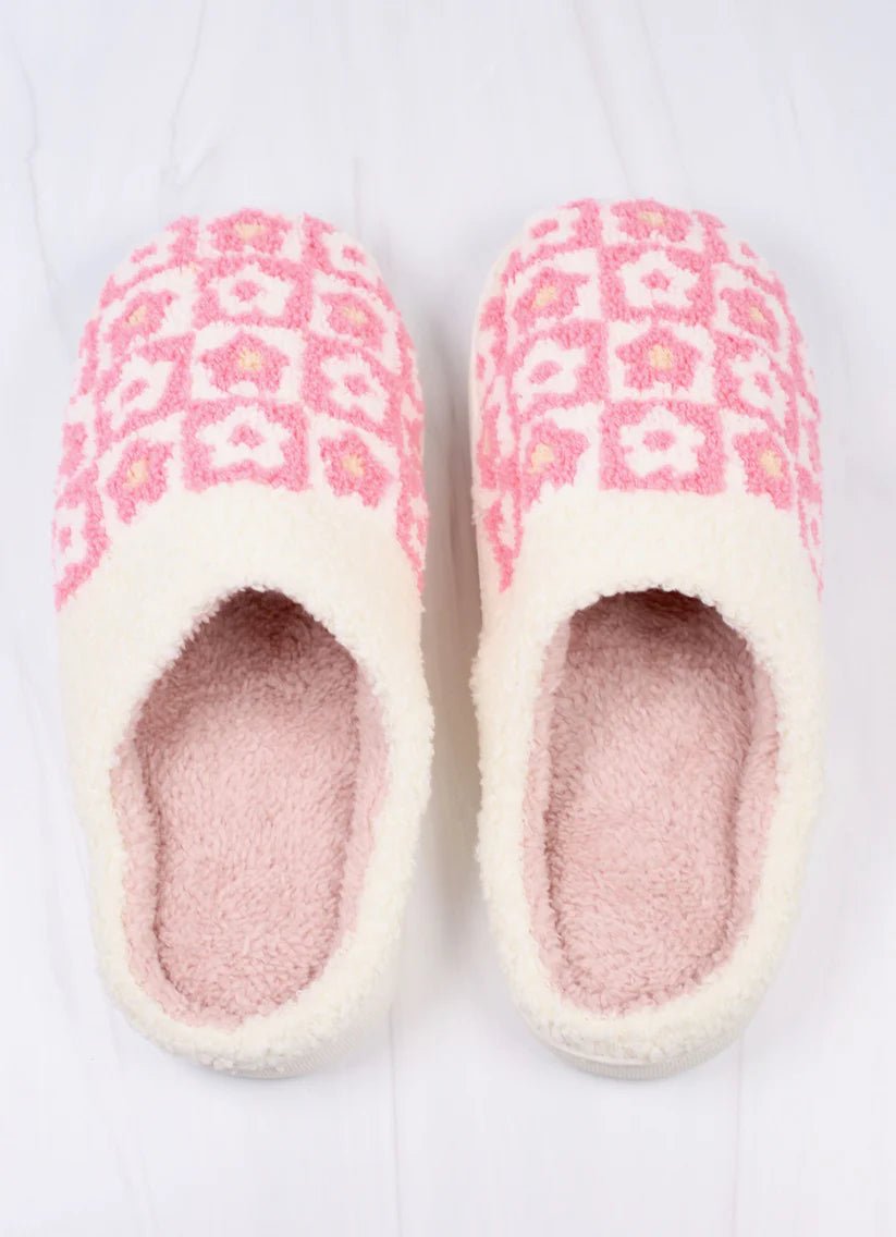 FLOWER POWER SLIPPERS - PINK - Gopher Lane Boutique & Gifts