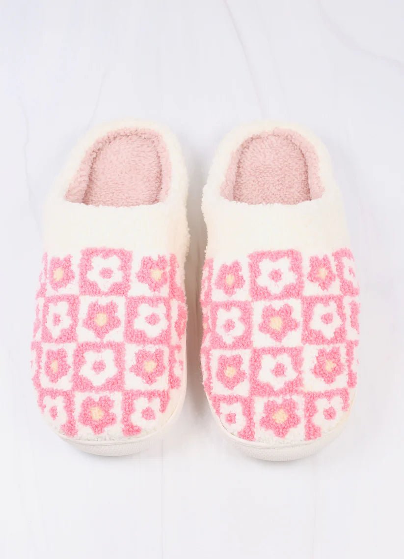 FLOWER POWER SLIPPERS - PINK - Gopher Lane Boutique & Gifts