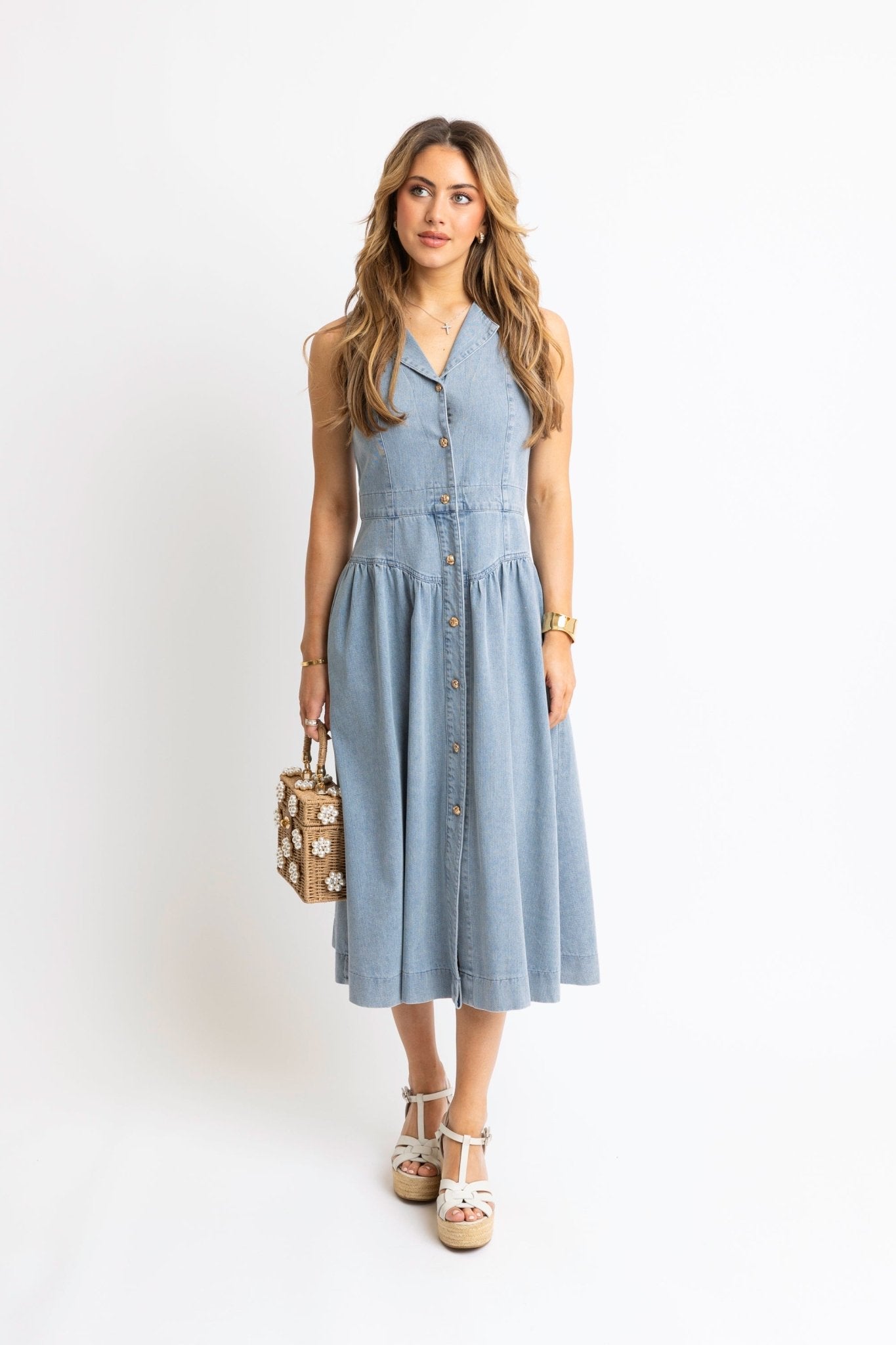 GEORGIA DENIM DRESS BY KARLIE - Gopher Lane Boutique & Gifts