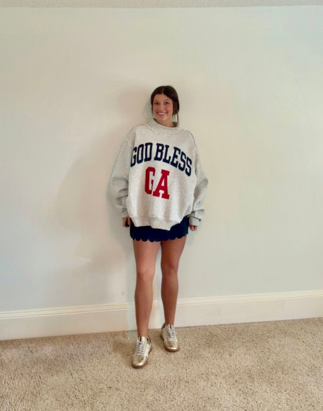 GOD BLESS GA/GEORGIA REVERSIBLE MOCK NECK SWEATSHIRT - Gopher Lane Boutique & Gifts
