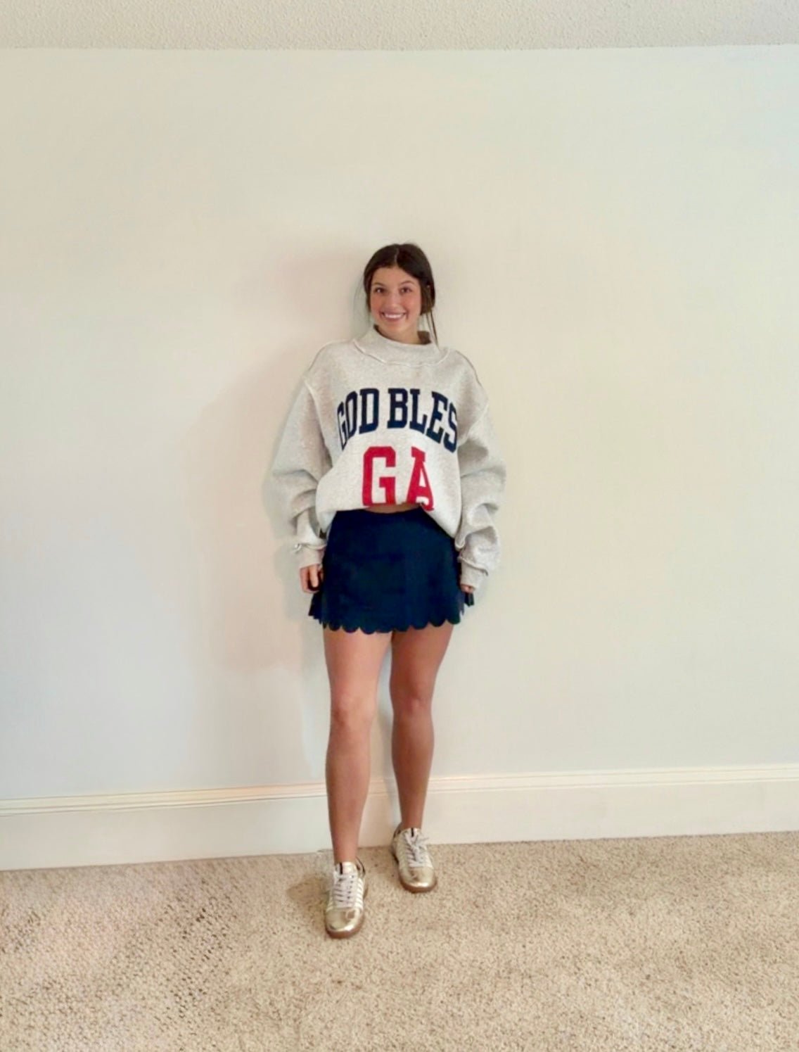 GOD BLESS GA/GEORGIA REVERSIBLE MOCK NECK SWEATSHIRT - Gopher Lane Boutique & Gifts