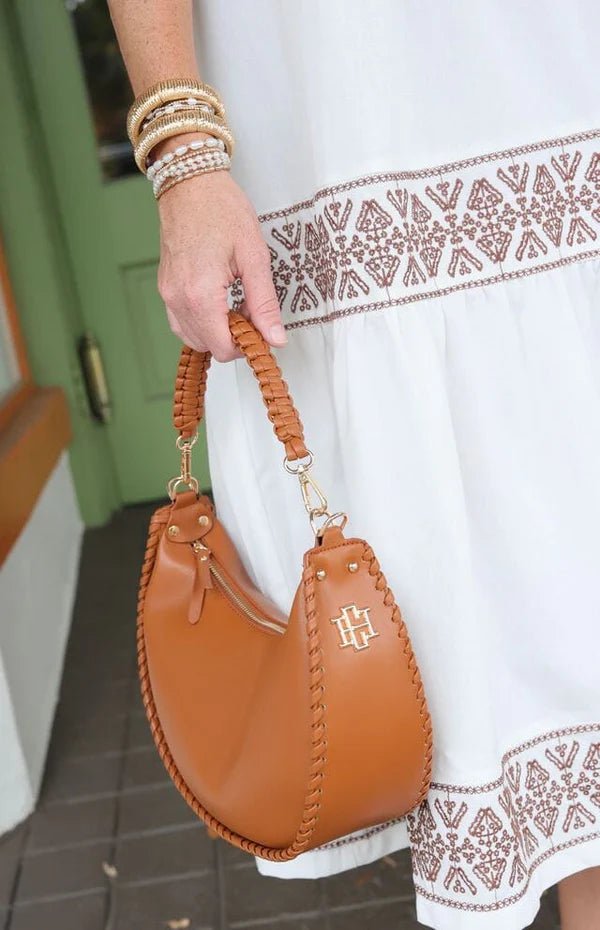 GWYNN WHIPSTITCH HANDBAG - CAMEL - Gopher Lane Boutique & Gifts