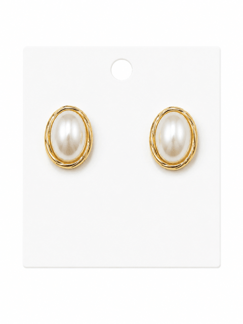 HART DESIGN PEARL OVAL STUD EARINGS - Gopher Lane Boutique & Gifts
