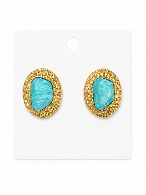 HART DESIGN TURQUOISE & GOLD STUD EARRINGS - Gopher Lane Boutique & Gifts