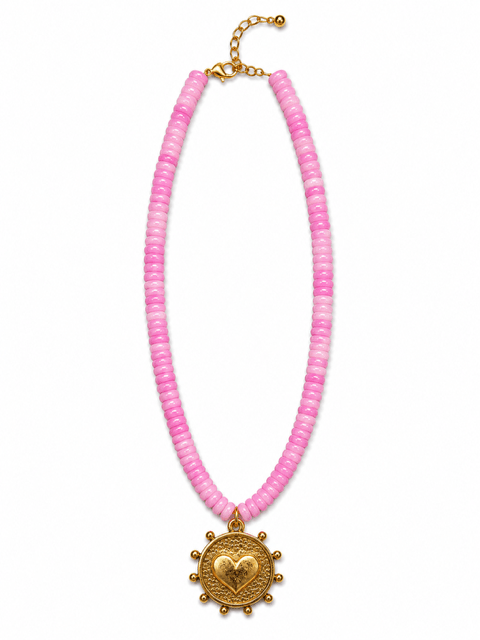 HART DESIGNS BEADED NECKLACE WITH HEART CHARM - Gopher Lane Boutique & Gifts
